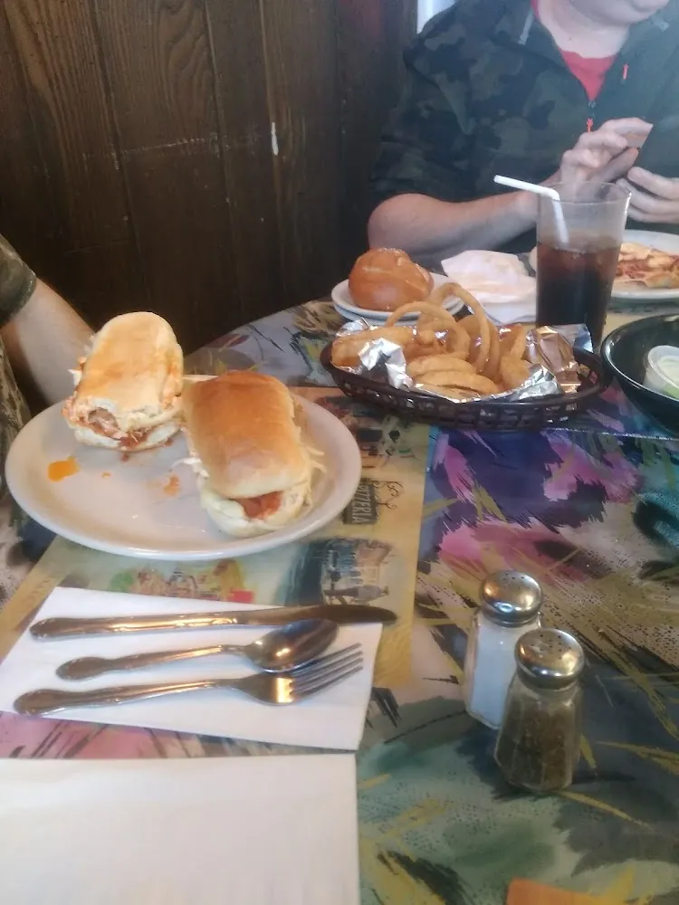 Chicken Finger Sub and Onion Rings