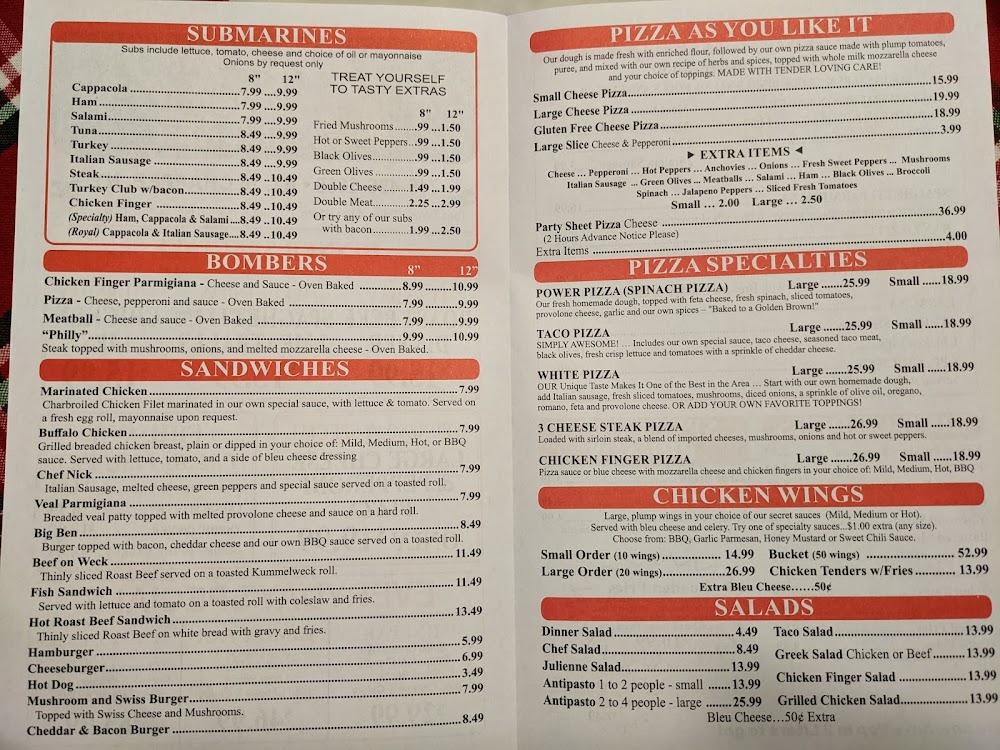 Nicolo's Restaurant Menu image 1