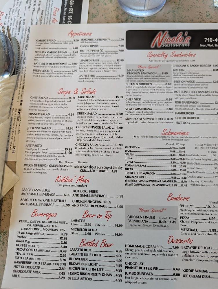 Nicolo's Restaurant Menu image 3