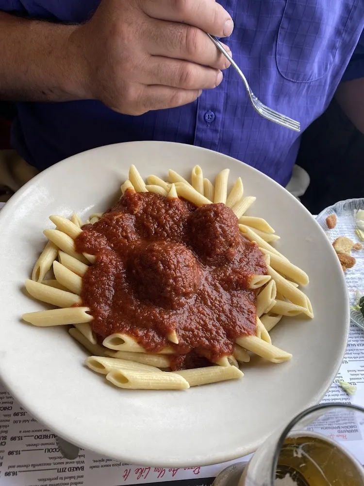 Penne with Meat Sauce and Meatballs